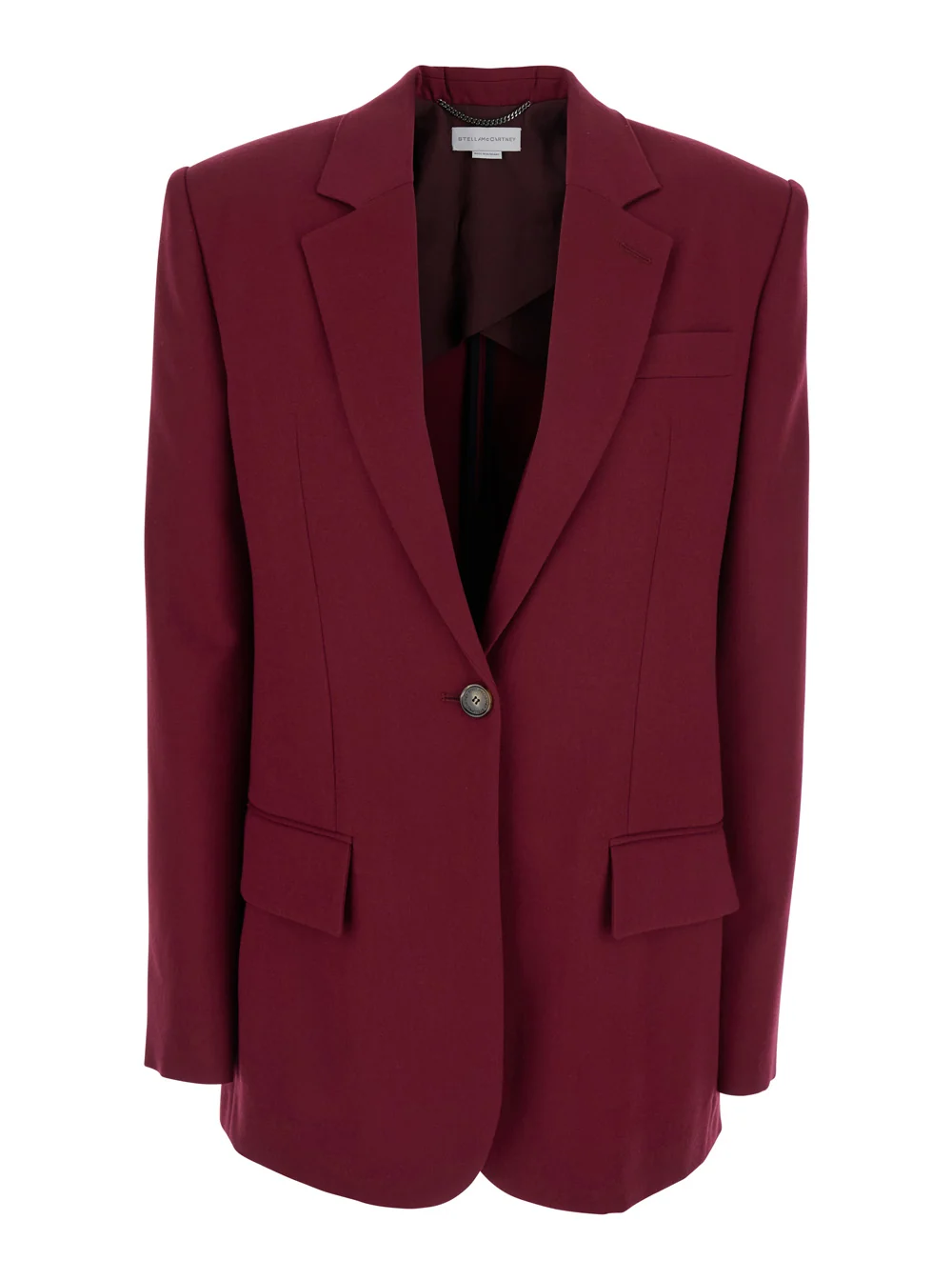 Long-Lasting Bordeaux Single-Breasted Jacket With Notched Revers Trusted