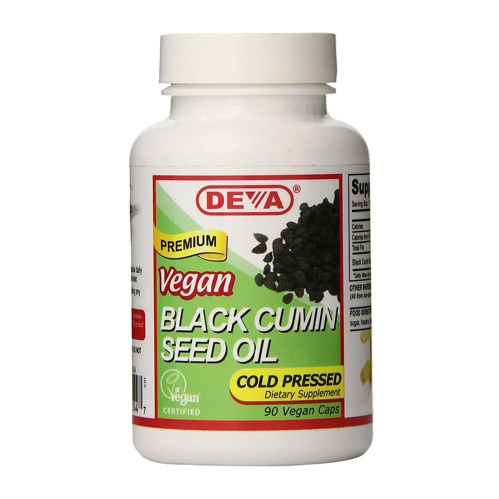 Refined Deva Premium Vegan Black Cumin Seed Oil Cold Pressed Capsules 90 Ea Advanced