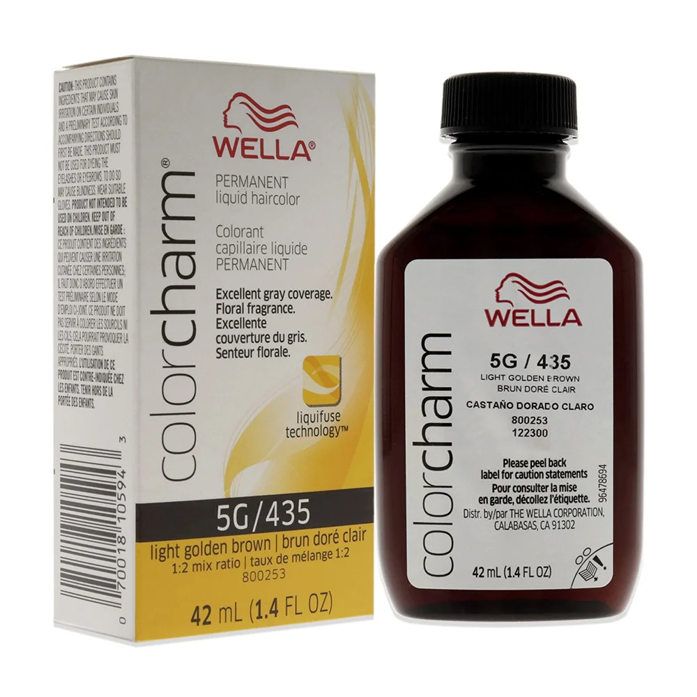 Fashionable Color Charm Permanent Liquid Haircolor 435 5G Light Golden Brown 1.4Oz 42ml Artisan