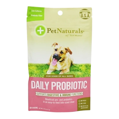 Refined Pet Naturals of Vermont Daily Probiotic For Dogs of All Sizes Chews 60 Ea Green