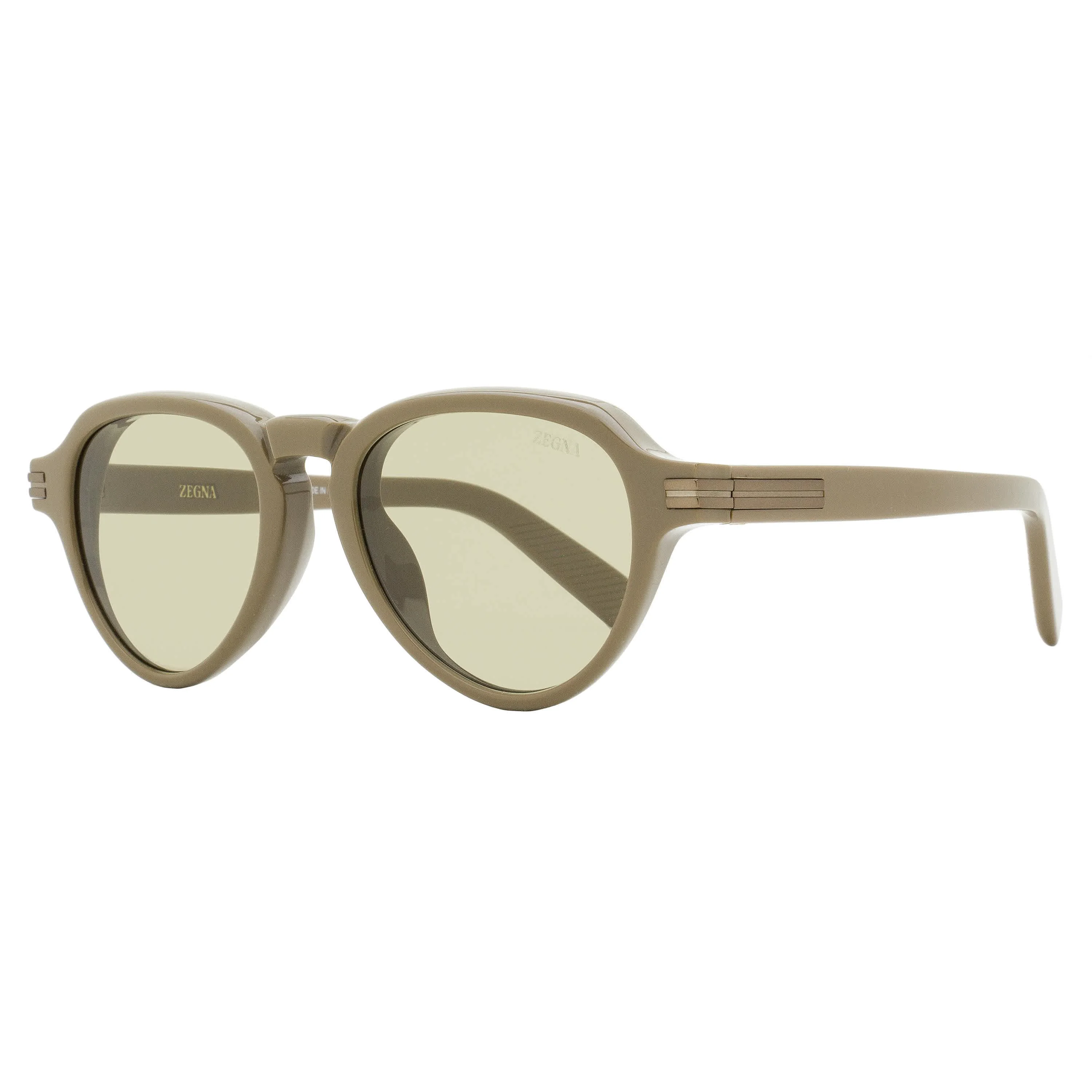 Selected Zegna Acetate Pilot Sunglasses EZ0252 45E Light Brown 51mm Casual