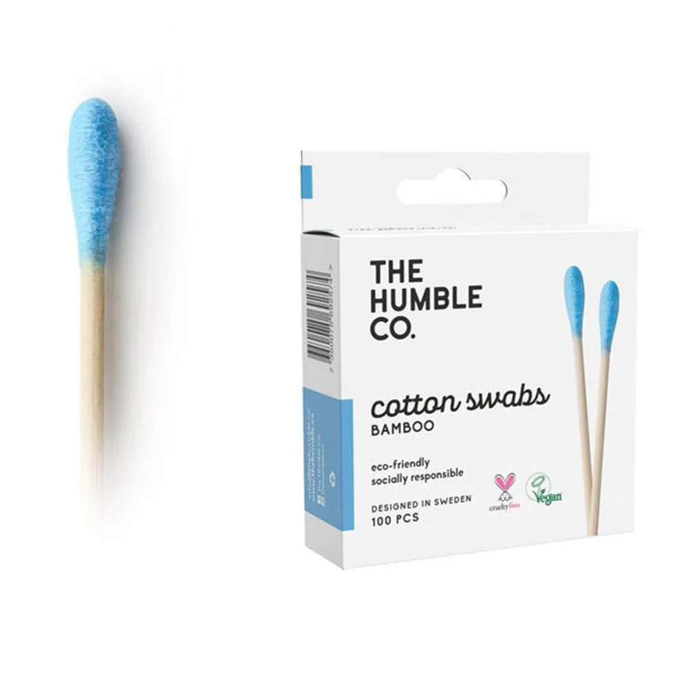 Eco-Friendly The Humble Co Cotton Swabs Blue 100 Ea Natural