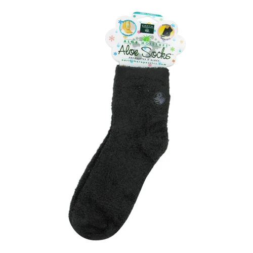 Dependable Earth Therapeutics Aloe Socks Foot Therapy To Pamper And Moisturize Black 1 Pair Soft