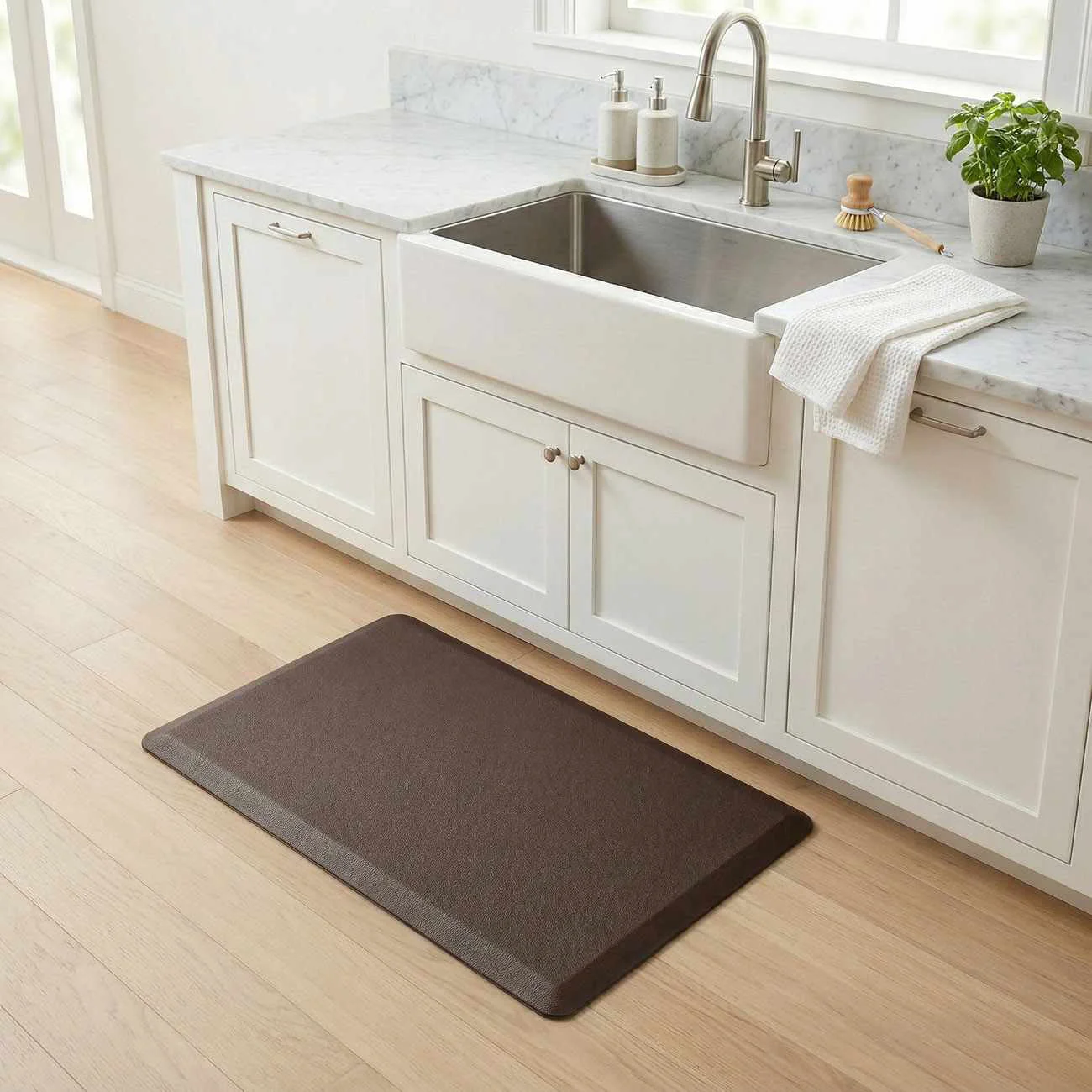 Premium Material Anti-Fatigue Kitchen Mat Black Reusable