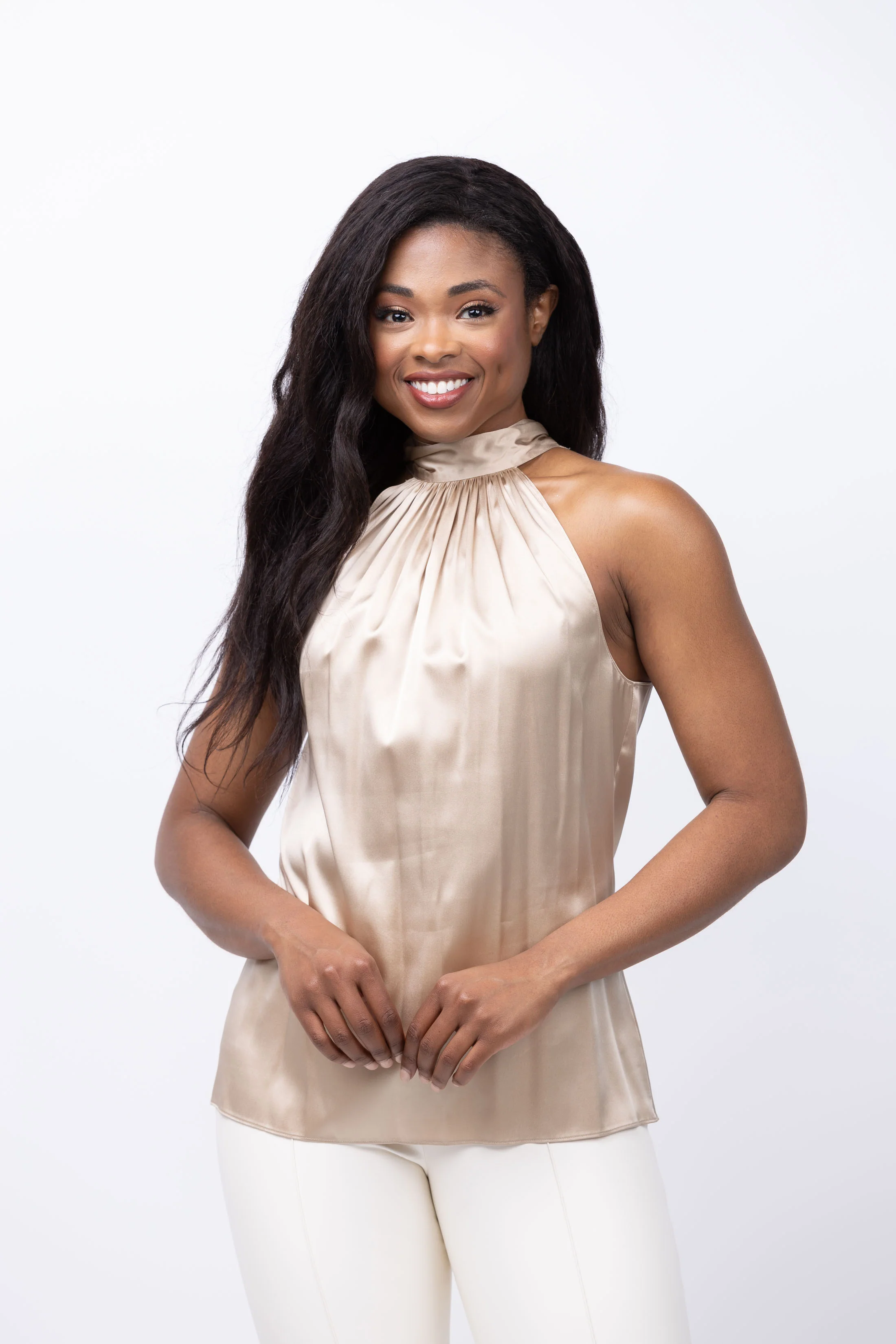 Carefully Designed Ramy Brook Lori Silk Tank in Flax Sophisticated