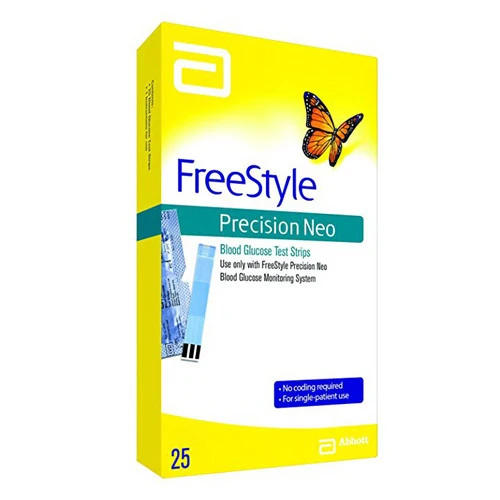 Trendy style Precision Neo Blood Glucose test strips 25 Ea Practical