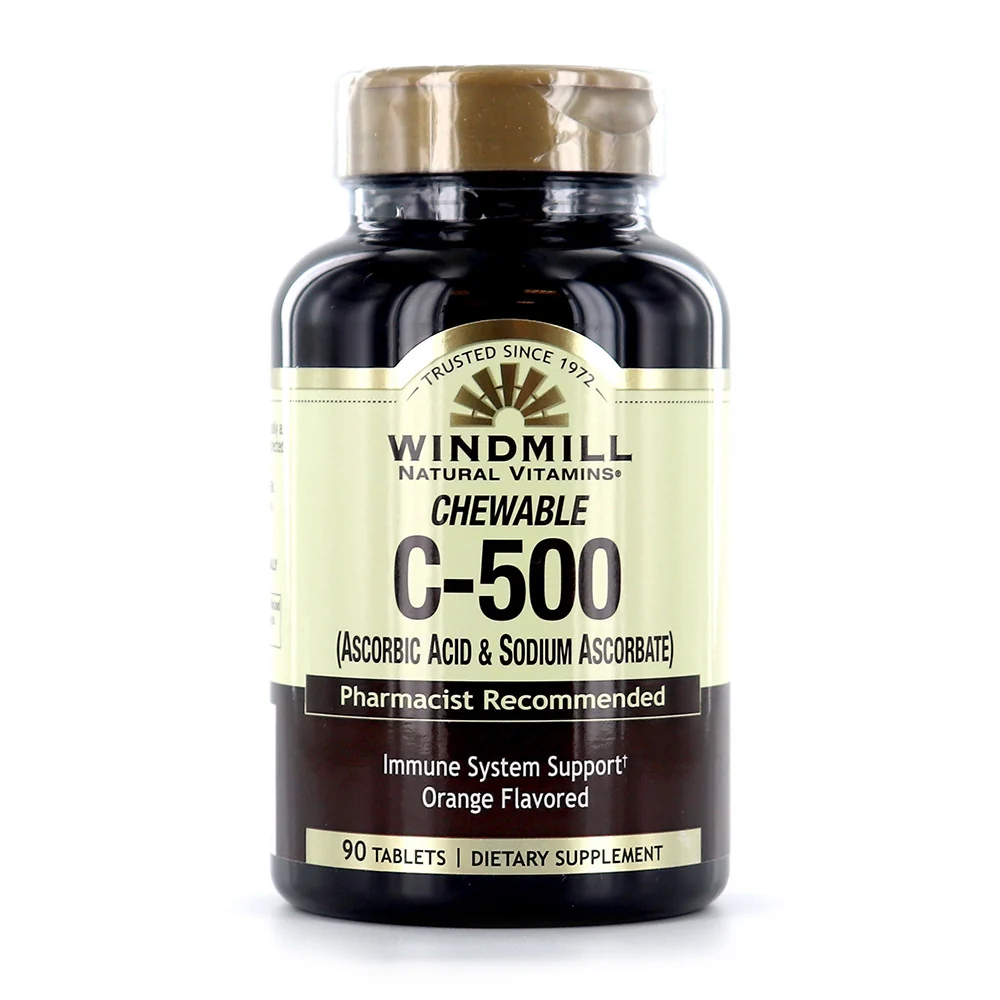 Fine Crafted Windmill Natural Vitamins Chewable C-500 mg Orange Flavored Tablets 90 Ea Efficient