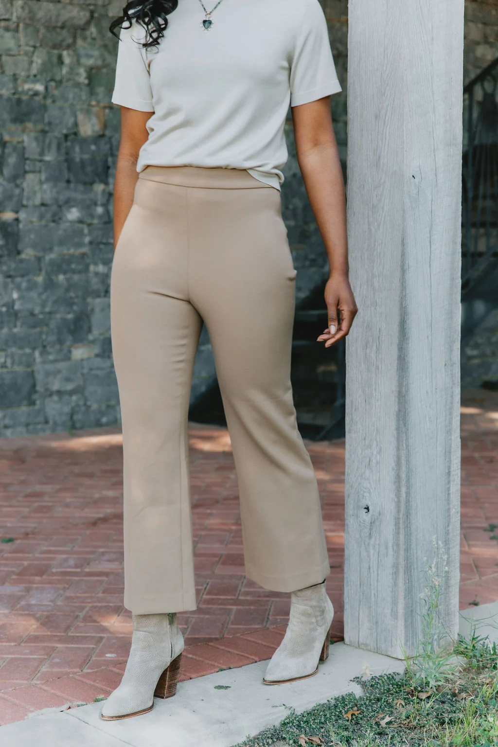 Environmentally Friendly Simkhai Mackenzie Straight Pants in Camel Professional