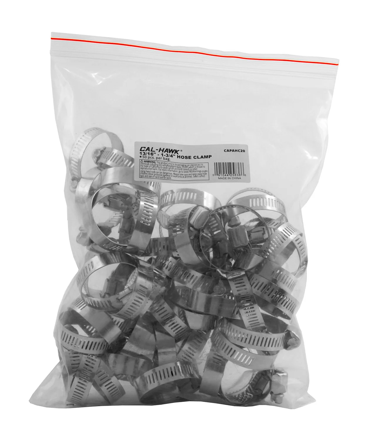 Practical 50 Piece Bulk Bag of Metal Steel Hose Clamps 13 16 to 1-3 4 Diameter Superior