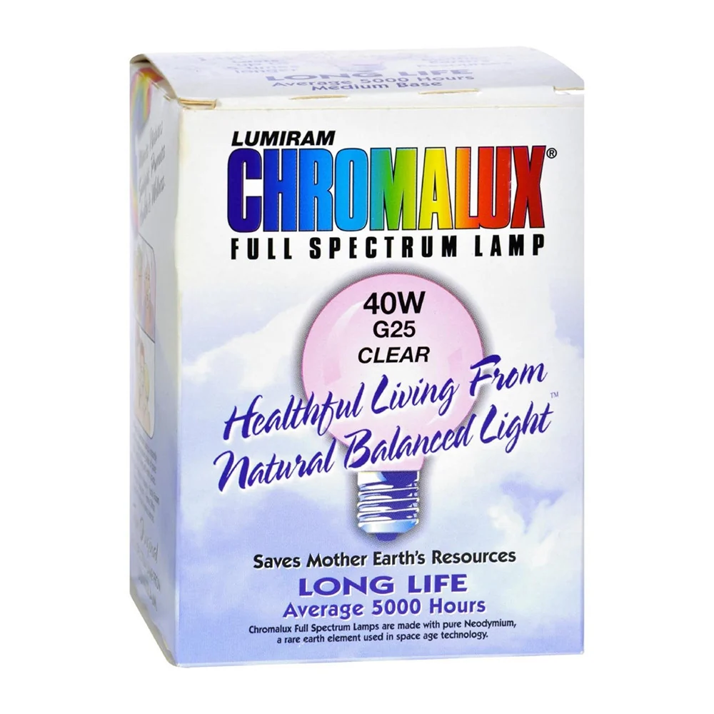 User-Friendly Chromalux Lumiram Full Spectrum 40Watt G25 Clear Lamp Natural Balanced Light 1 Ea High-End