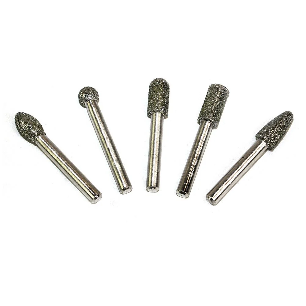 Sustainable 5 PC Diamond Burr Set Die Grinder Bits for Dremel Drills Rotary Tools - 1 4 Shank Excellent
