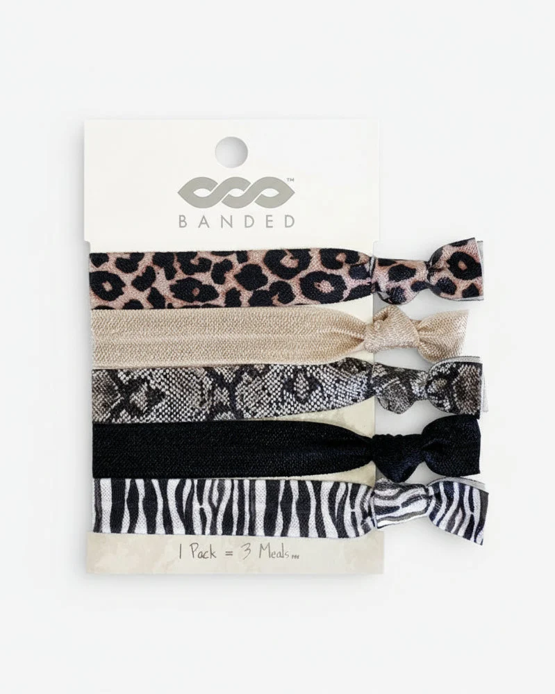 Specialty On Safari - Classic Hair Ties 5 Pack Environmentally Friendly