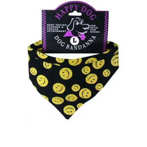 Quality Happy Face Dog Bandana for XS Small Dog Secure
