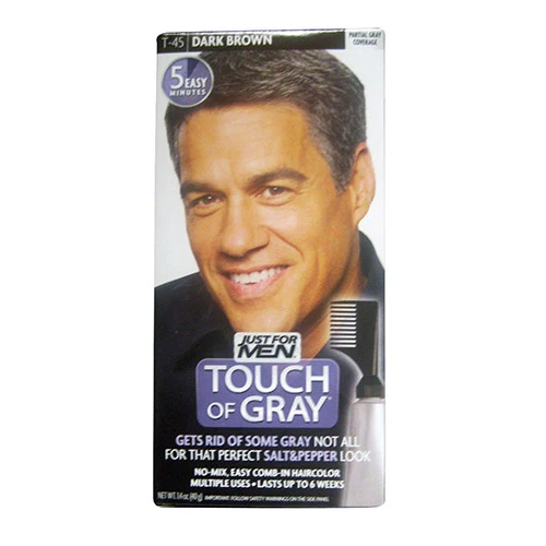 Convenient Just For Men Touch Of Gray Hair Color Dark Brown Gray 4137 - Kit Top-Quality