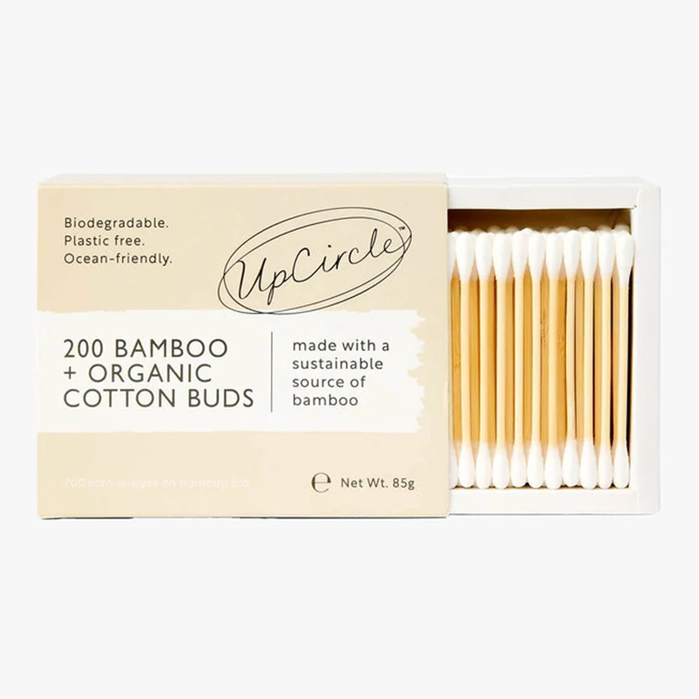 Certified Upcircle Beauty Organic Bamboo Cotton Buds Sustainable Source of Bamboo 200Ea Pure