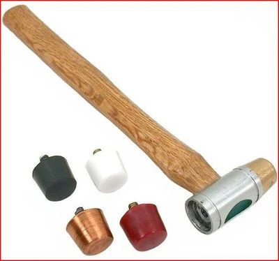 Long-Lasting Small Interchangeable Head Face Soft Brass Copper Plastic Rubber Hammer Tool Trusted