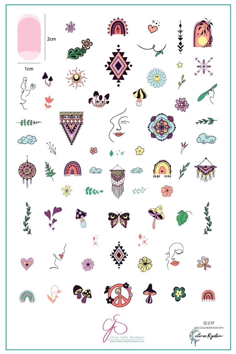 First-Class Celina Ryden - Boho Vibes CjSLC-97 - Clear Jelly Stamping Plate Secure