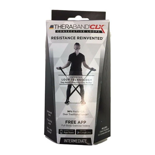Green Theraband CLX Resistance Band with Loops Intermediate 5 Inches Black 1 Ea High-Performance