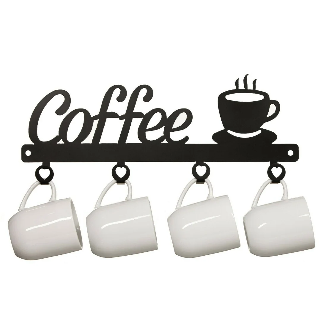 Recyclable Spacious Wall Mounted Coffee Mug Holder Rack Effective