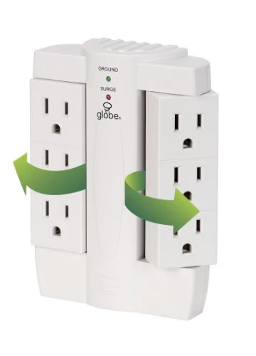 Solid Swiveling Electrical 6 Outlet Strip Tap Surge Protector Specialty
