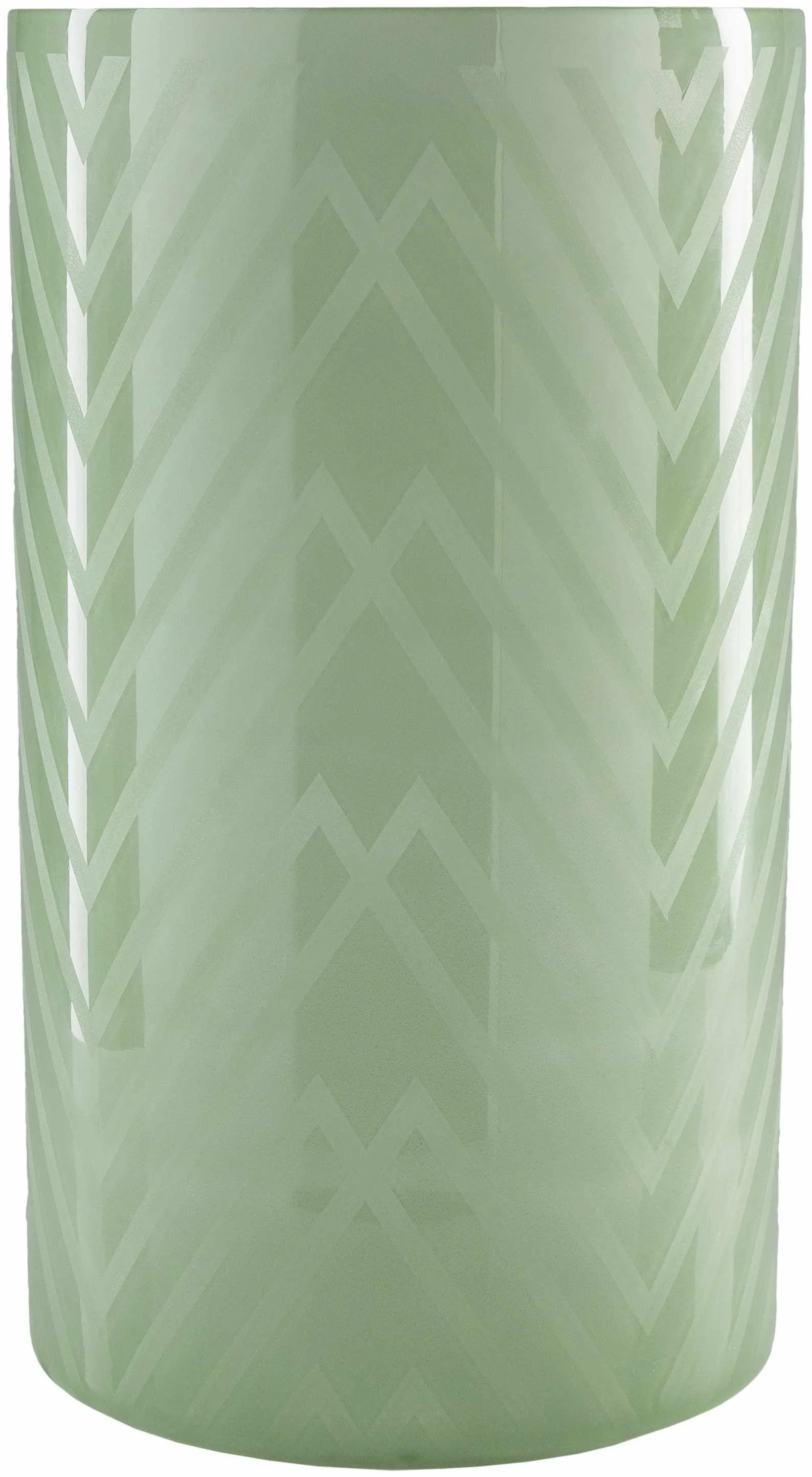 Authentic Flynn Green Chevron Glass Decorative Accent - Top-Quality