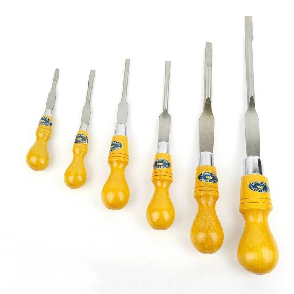 Practical 6 Pc Wood Handle Cabinet Flat Screwdriver Tool Set Woodworker's Minimalist