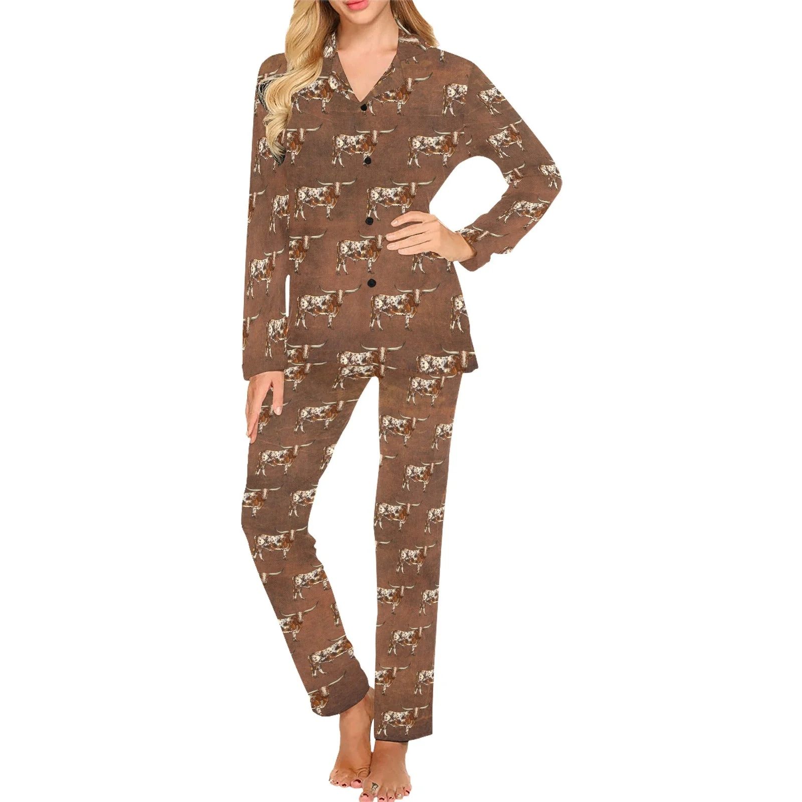 Casual Longhorn Women's Western Pajama Set User-Friendly