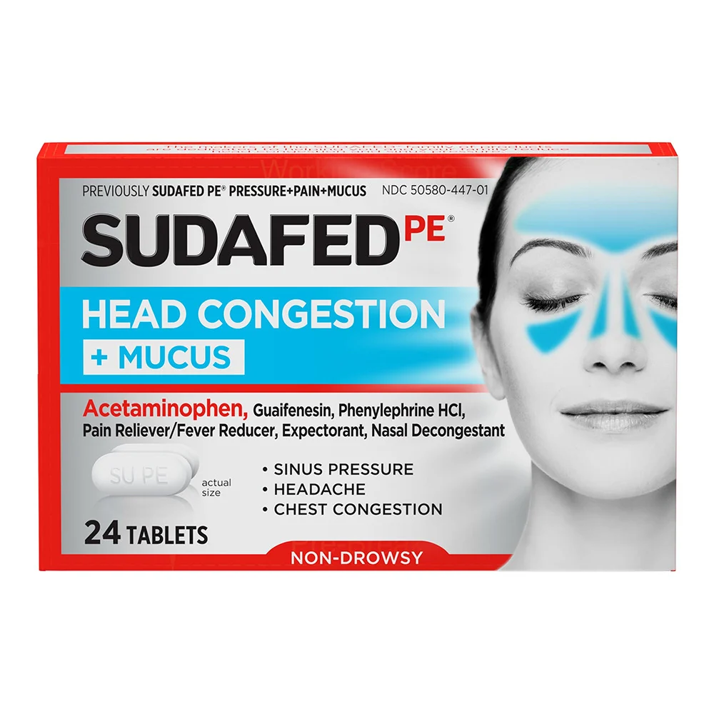 Consistent Sudafed PE Pressure Pain Plus Mucus Relief Caplets for Adults 24 Ea Unique