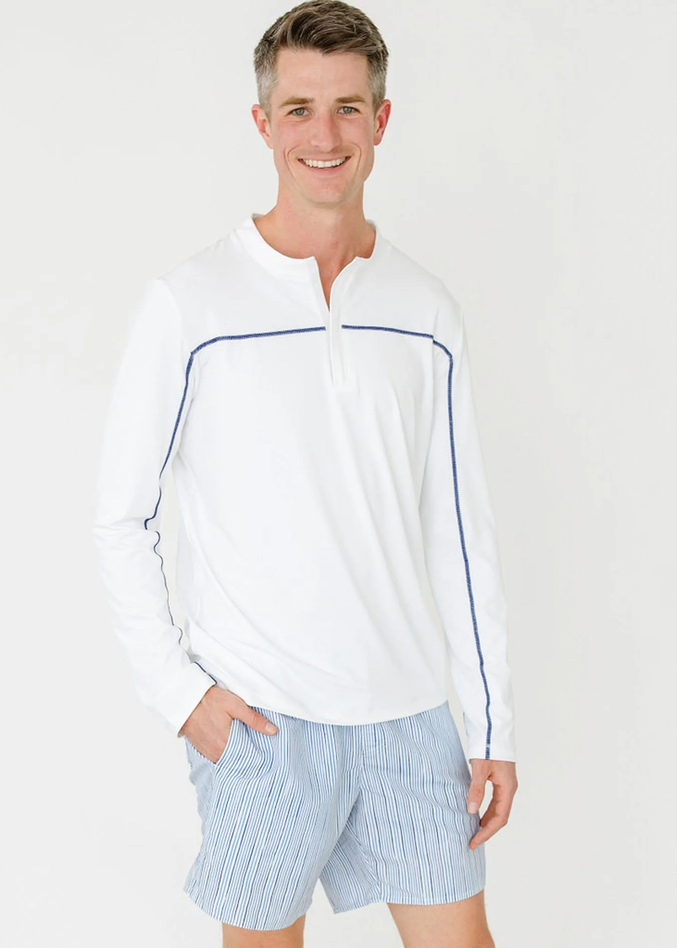 Clean Men's Seaside Stripe Swim Trunk Dependable