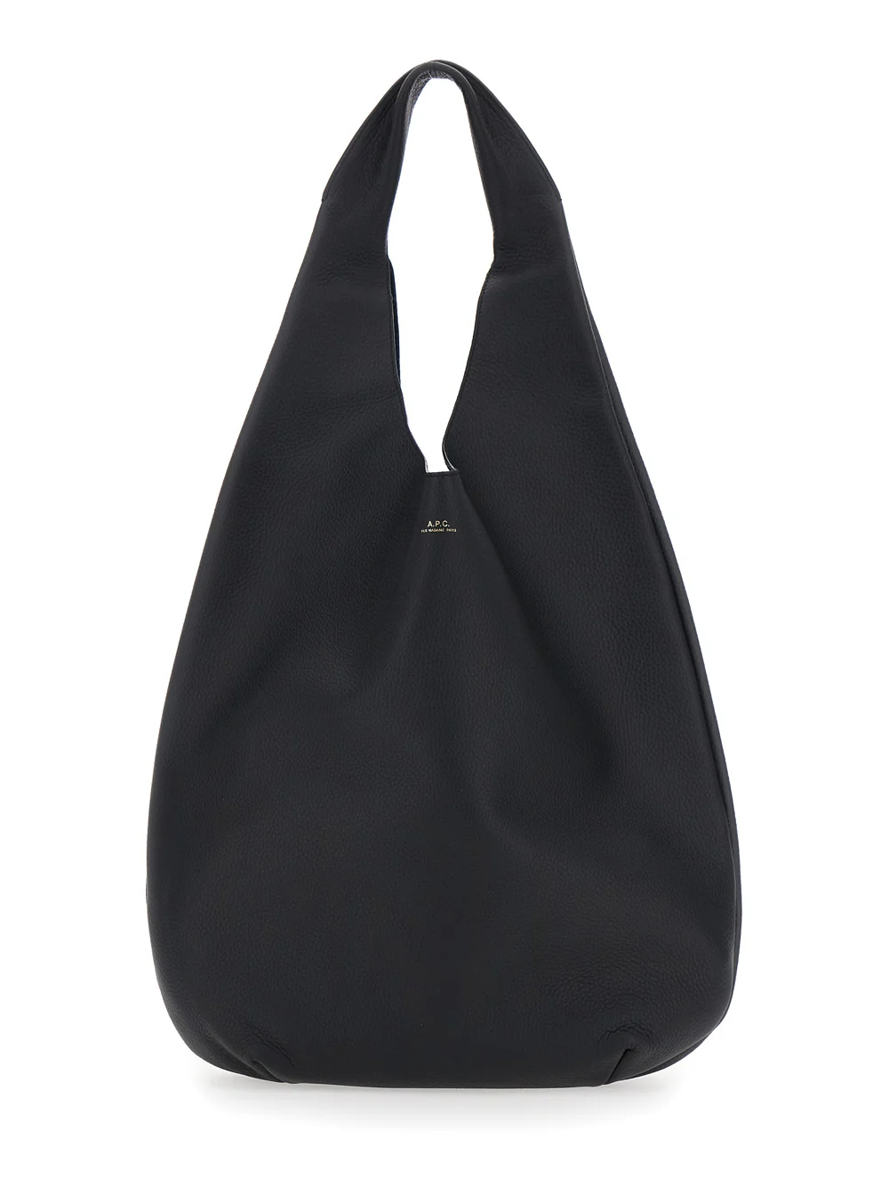 First-Class Handbag Le Neige Black Crinkled Leather Recyclable