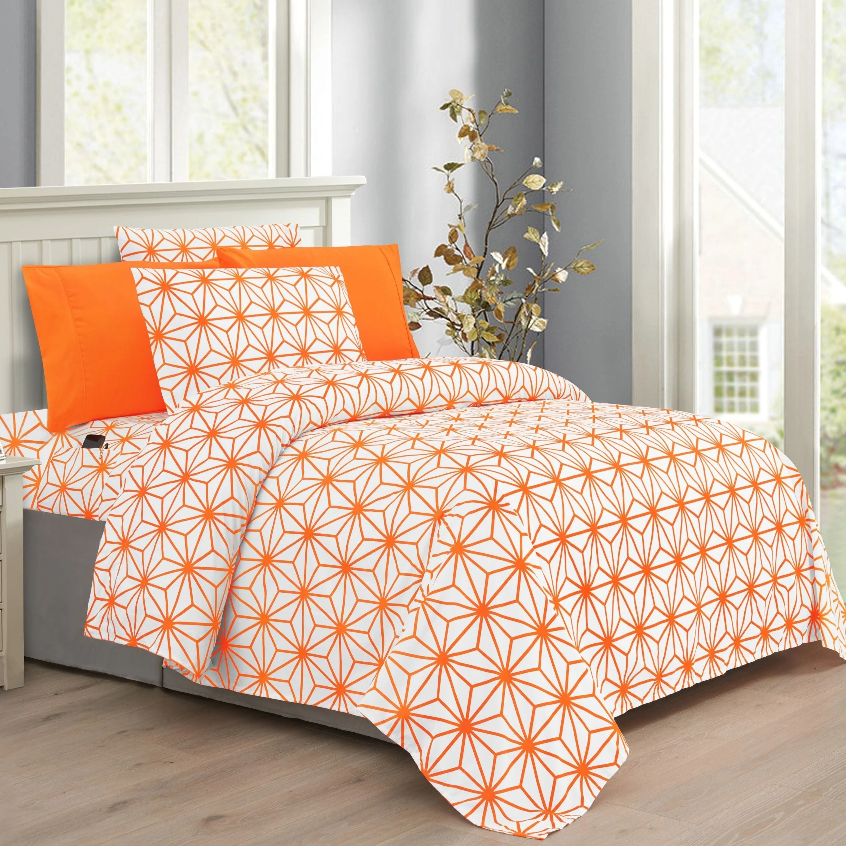 Dependable Mocassi 6-Piece Cube Bed Sheet Set - Geometric Pattern - Soft as Hotel Premium Quality