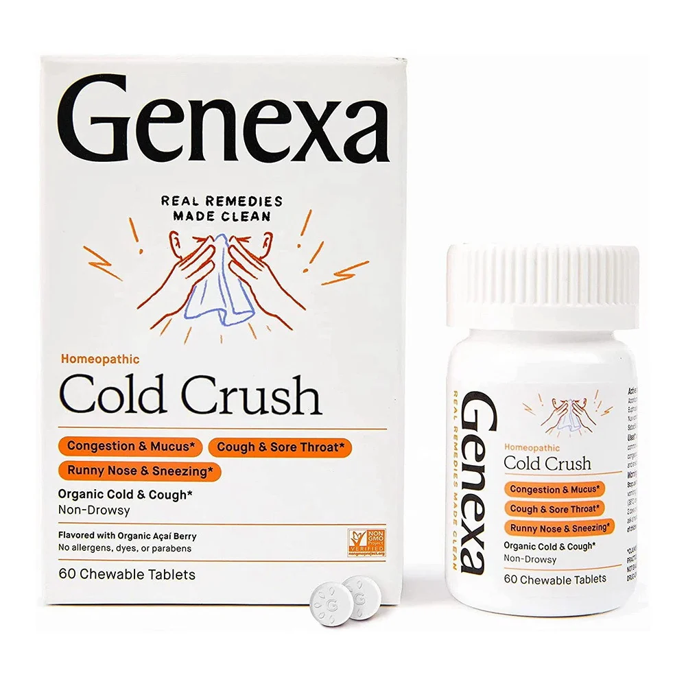 Premium Genexa Organic Cold Crush Cold and Cough for Adult Chewable Tablets 60 Ea High-End