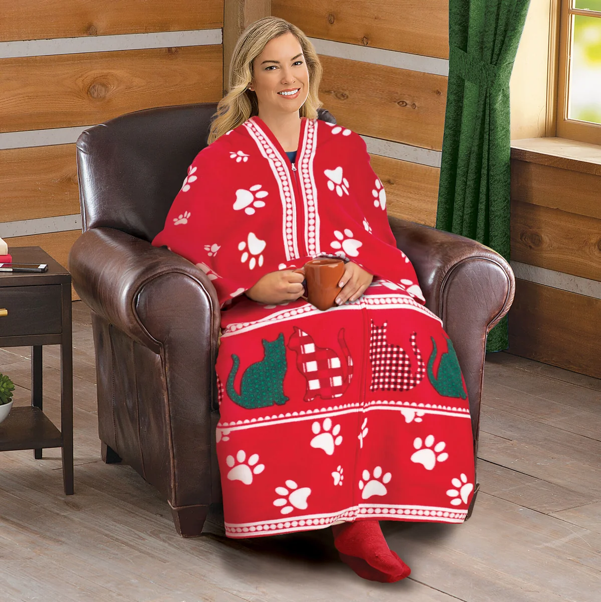 Powerful Holiday Themed Wearable Full Zippered Sleeved Blanket Innovative