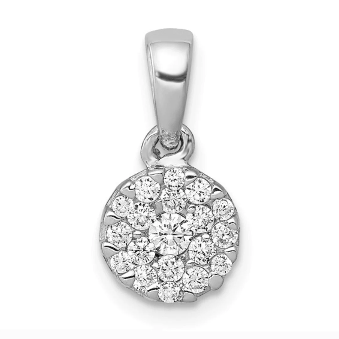 Carefully Designed 14K White Gold Lab Grown Diamond Circle Cluster Pendants Modern