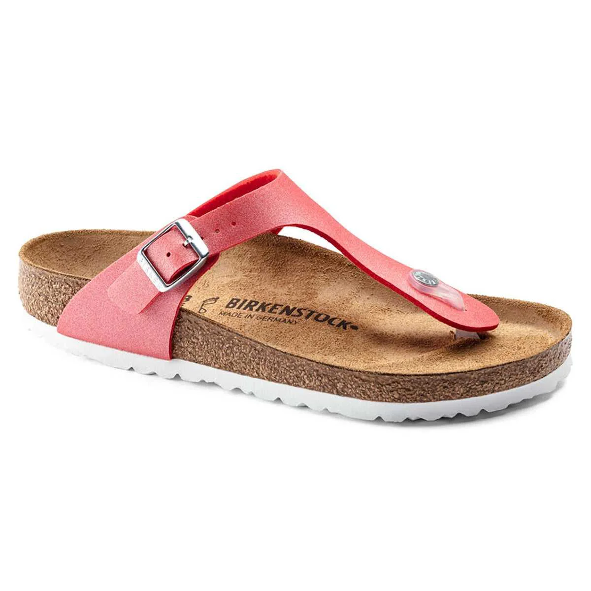 Responsible Birkenstock Gizeh Birko-Flor Icy Metallic Poppy Sandals Advanced