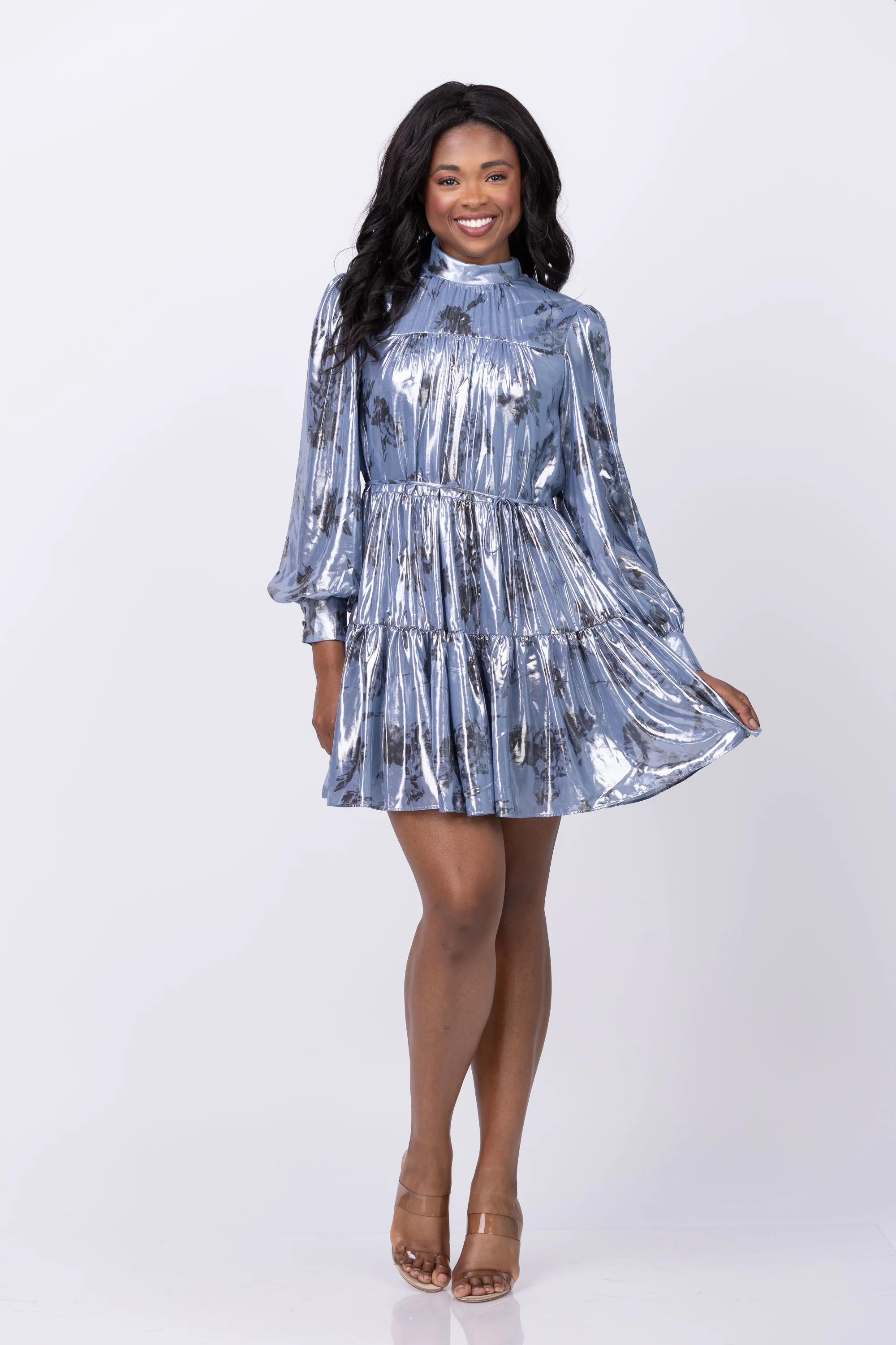 Versatile Cinq à Sept Cool Carnation Farha Dress in Rustic Blue Multi High-Performance
