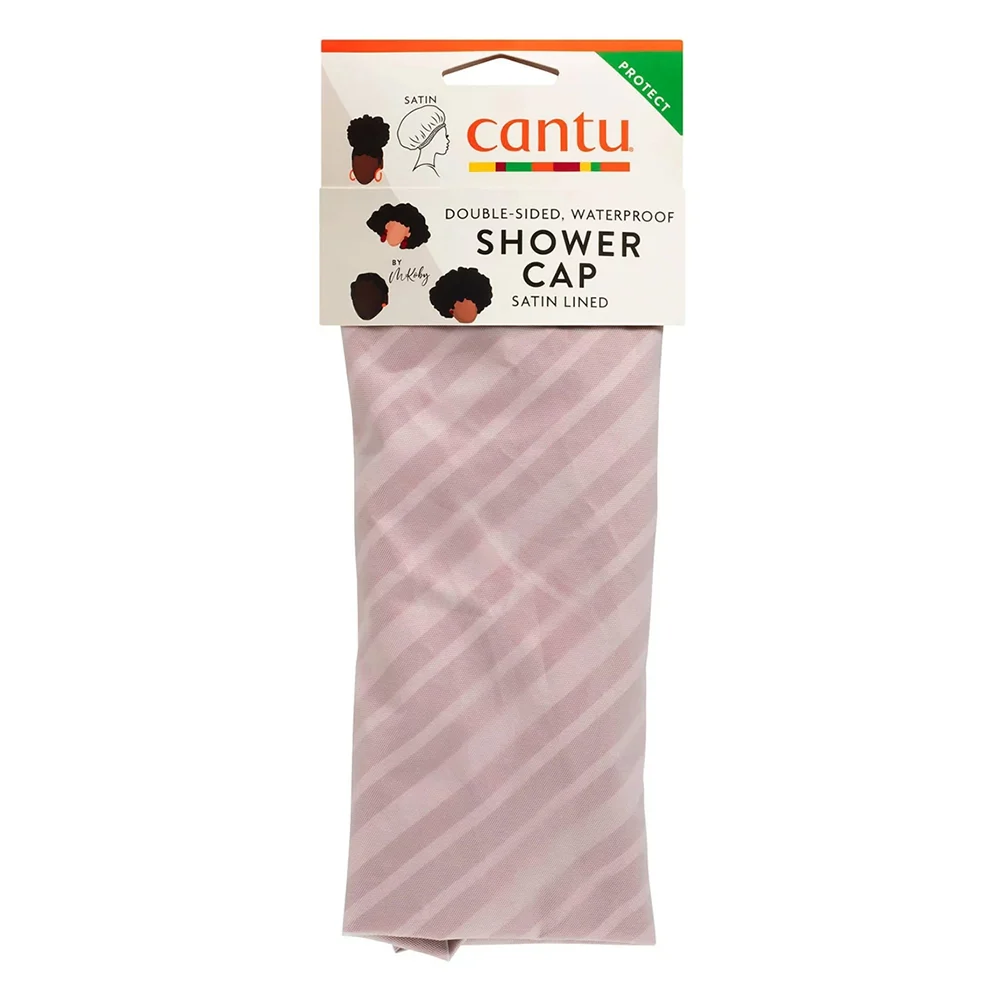 Proven Cantu Satin Lined Shower Cap for Hair Protection and Moisture Retention 1Ea Flexible