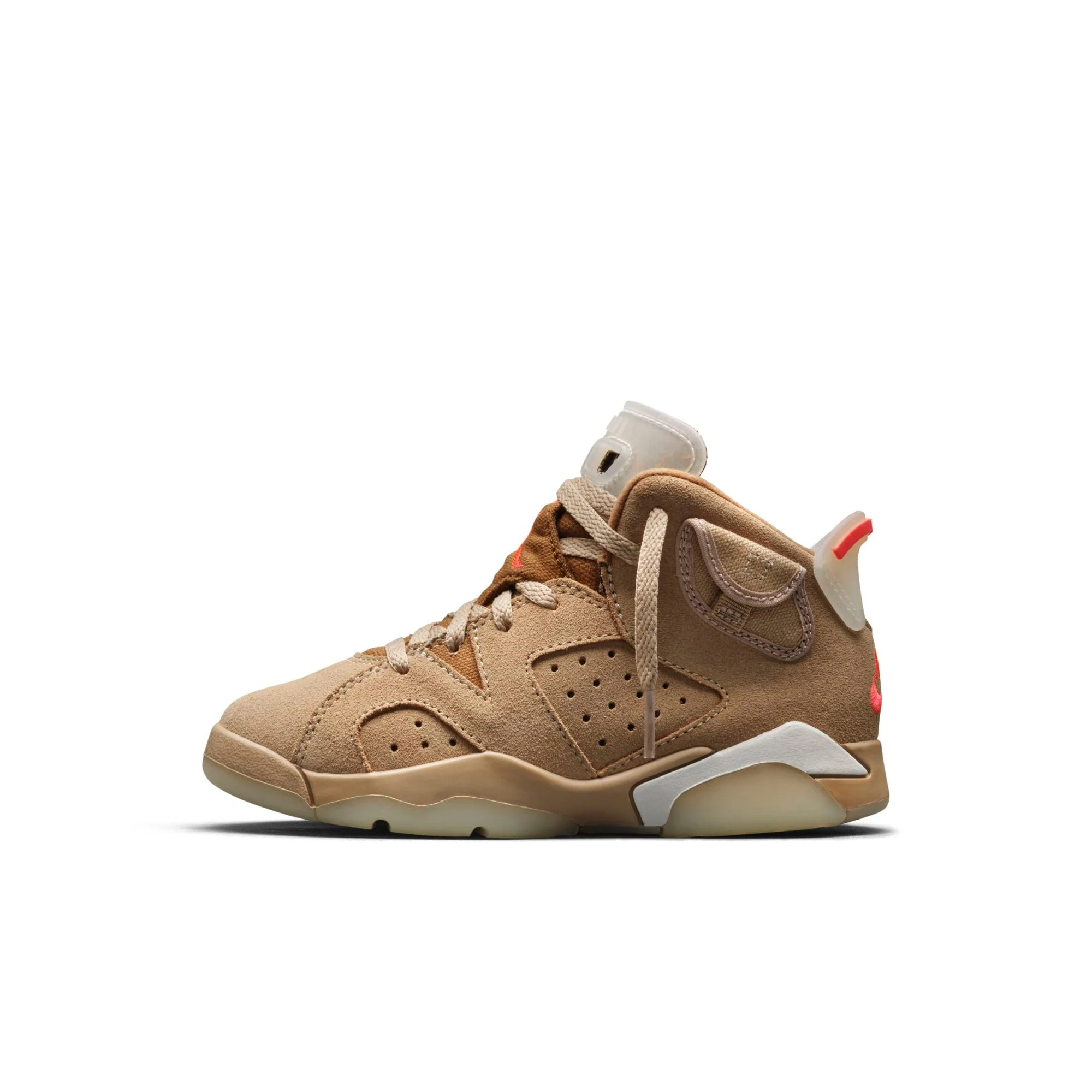 Eco-Friendly Air Jordan Preschool Retro 6 'Travis Scott British Khaki' Ps Sneakers Soft