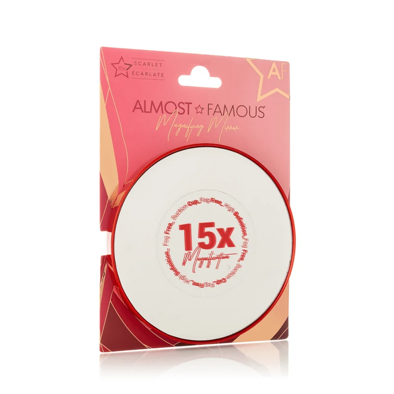 Authentic ALMOST FAMOUS - 15X Magnifying Vanity Mirror with Suction Cup – Close-Up Makeup Tweezing Mirror Breathable