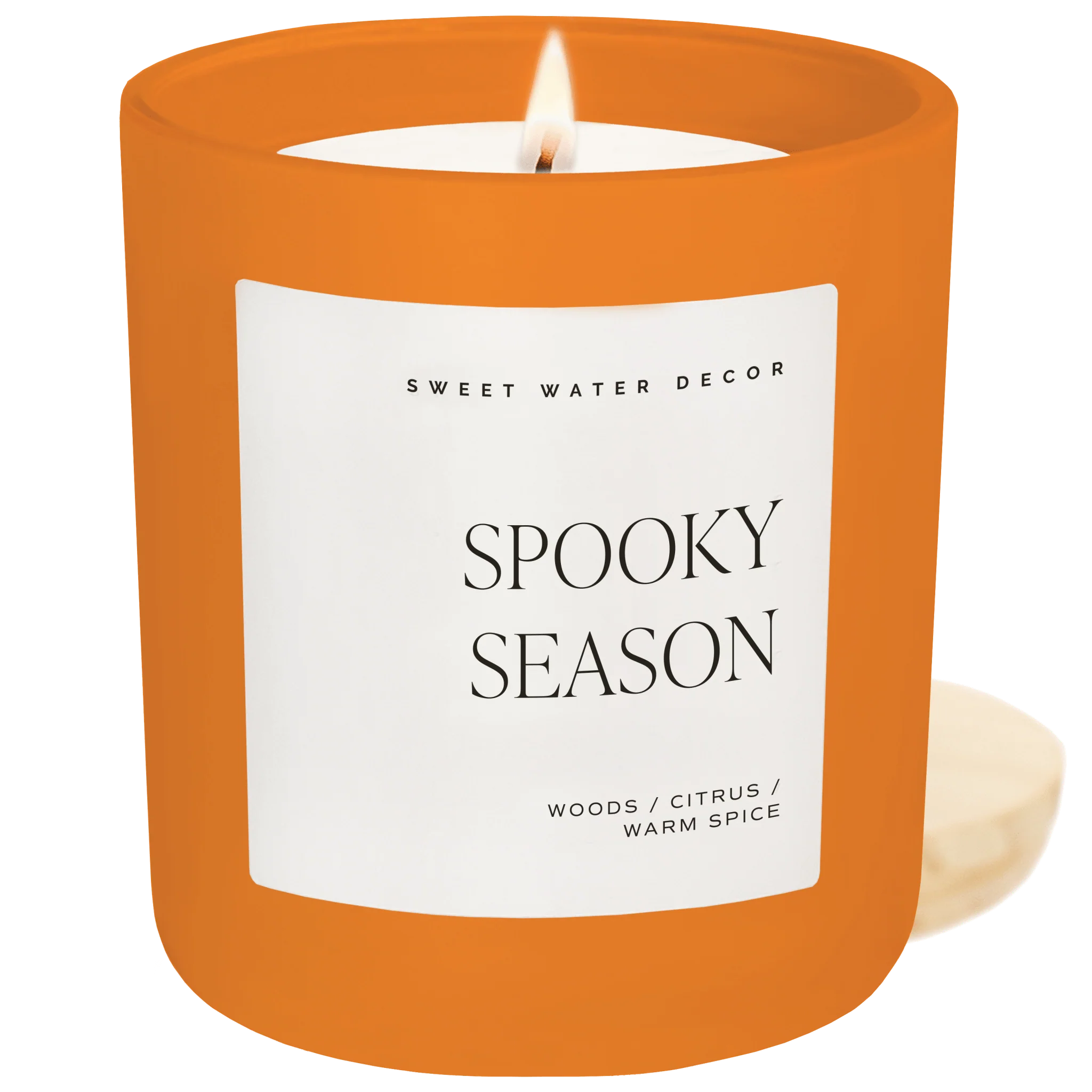 Efficient Spooky Season Soy Candle - Orange Matte Jar - 15 oz Cozy Season Trendy