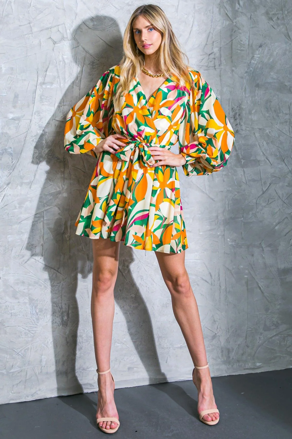 Unique Daring Heart Woven Mini Dress Detailed