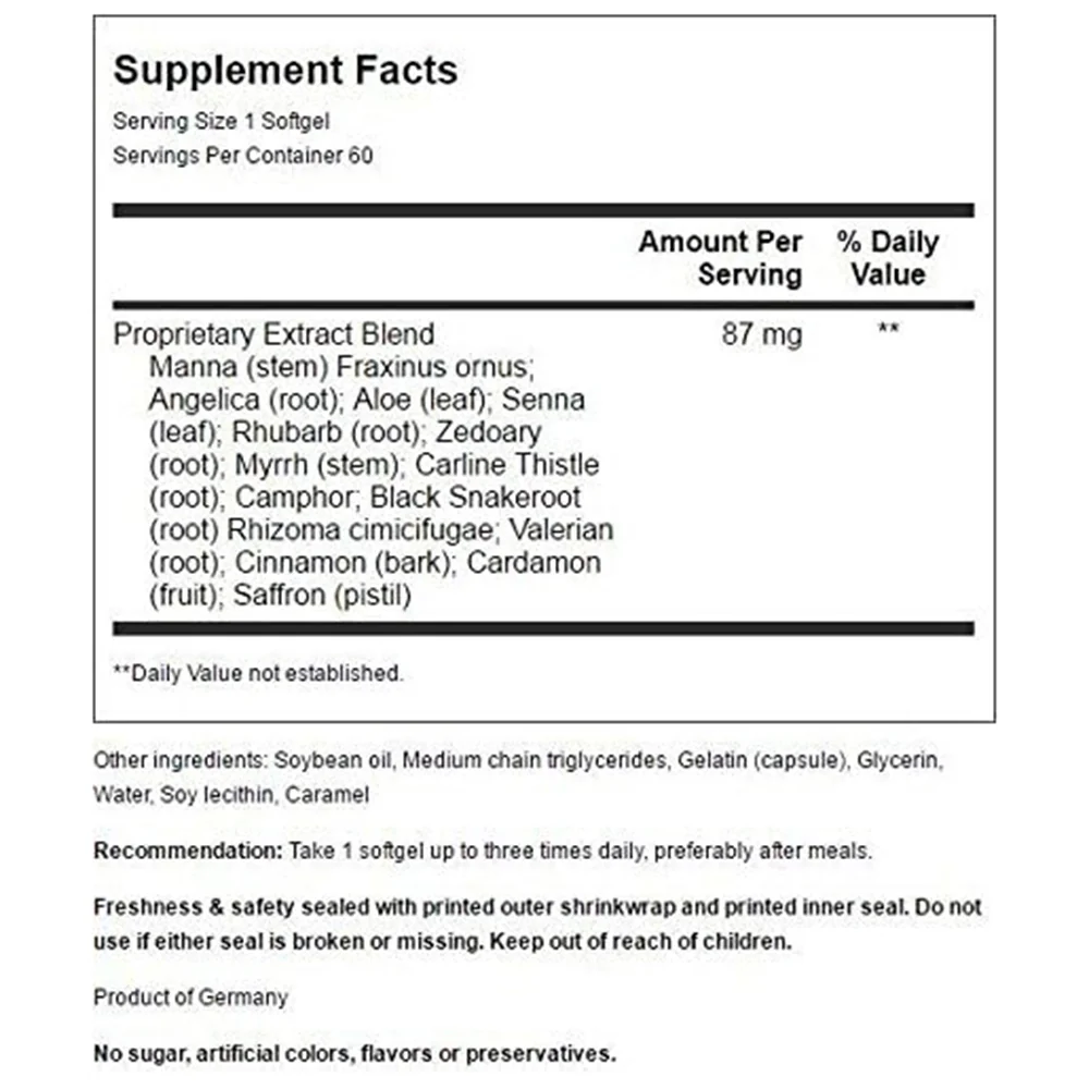 Verified Pronatura Swedish Bitters Softgel Capsules Digestion Support 60Ea Artisan