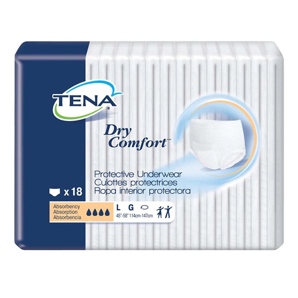 Luxury Tena Dry Comfort Adult Protective Disposable Waterproof Underwear Large 18Ea Relaxed