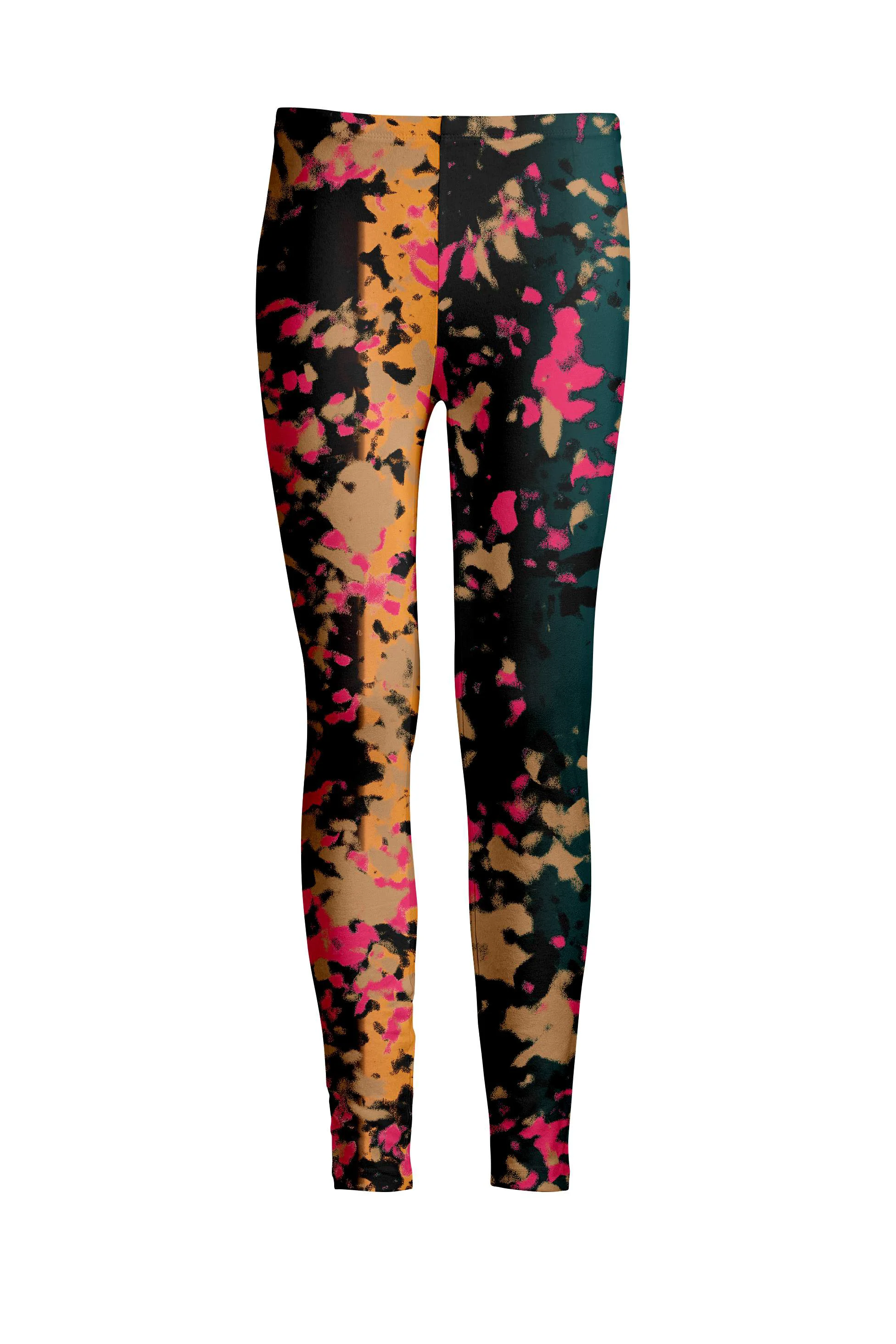 Convenient Lily by Firmiana Women's Medium Rise Leggings Black and Multicolor Geometric Gradient Responsible