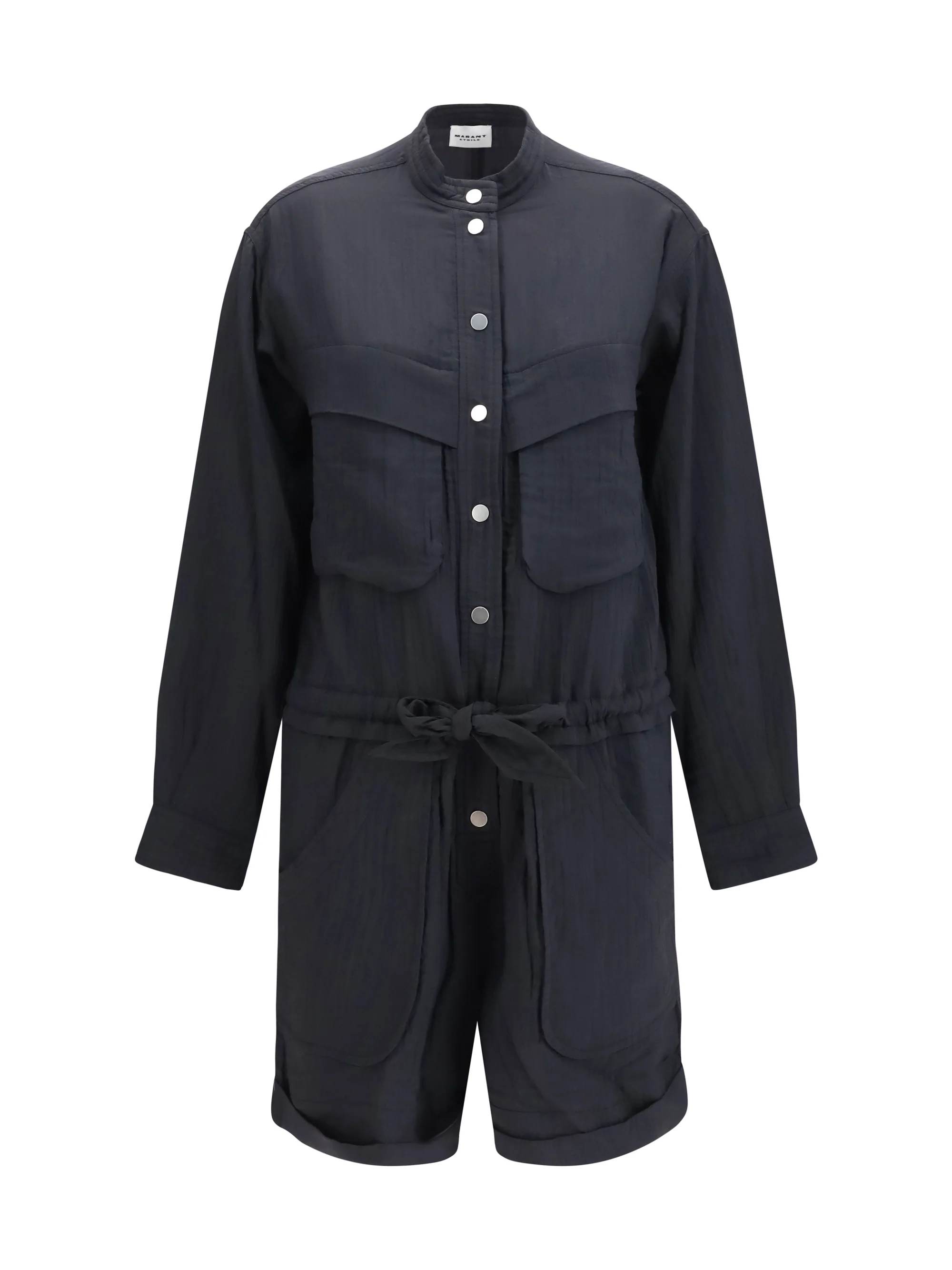 Reliable Jumpsuit Short Cotton-Blend Black Pure
