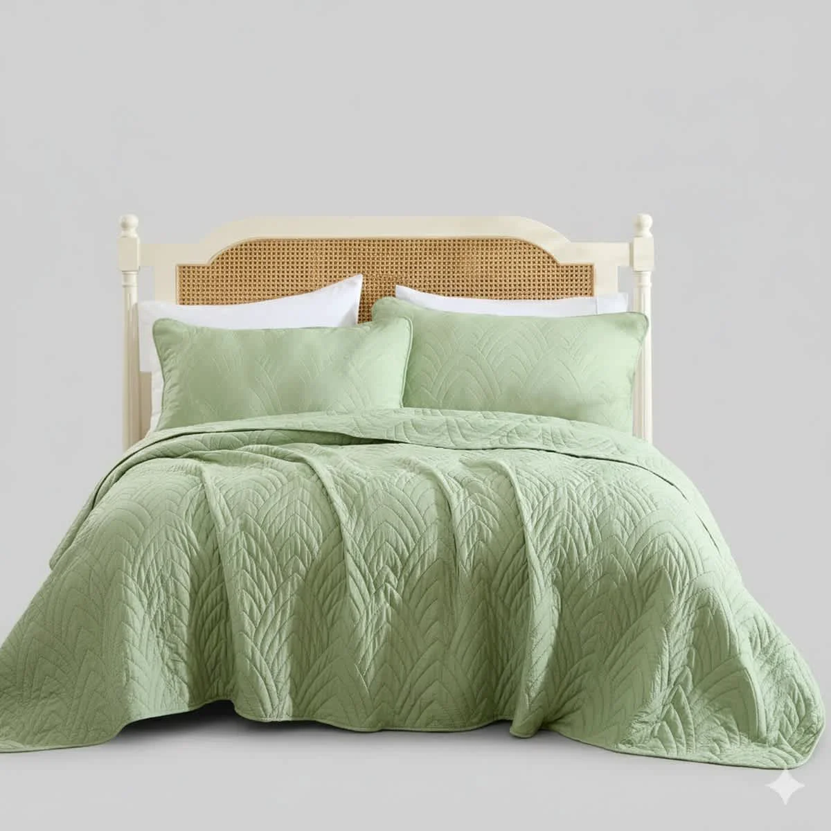 Green Thd Winston - 3 Piece Full Queen Size Quilt Set Lightweight Queen Bedspread Coverlet Set Smooth