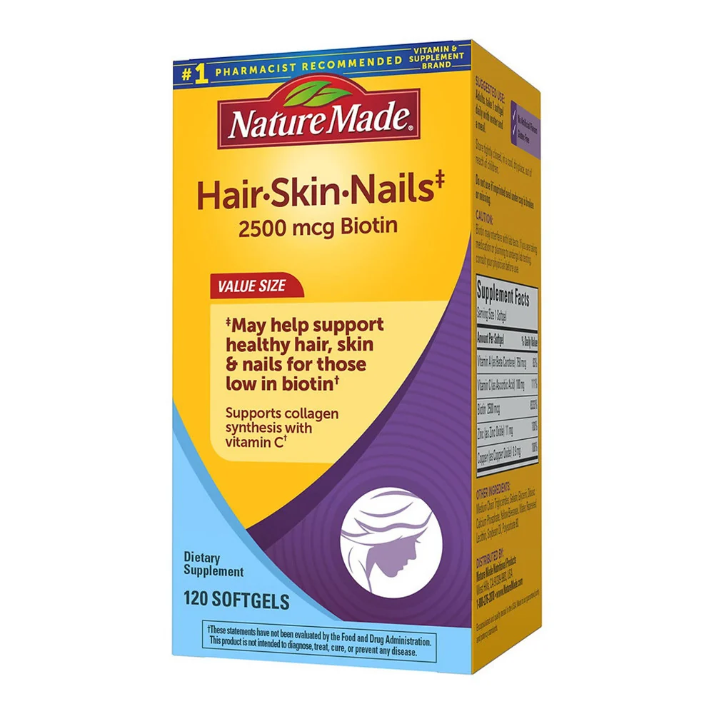 Top-Quality Nature Made Hair Skin and Nails with Vitamin C Softgels 120 Ea Dependable