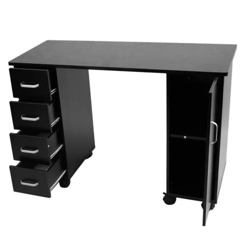 Reusable Portable Rolling Manicure Nail Salon Table Station Green