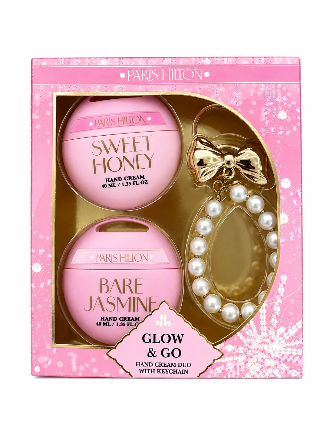 World-Class PARIS HILTON GLOW AND GO HAND CREAM DUO WITH KEYCHAIN High-Grade