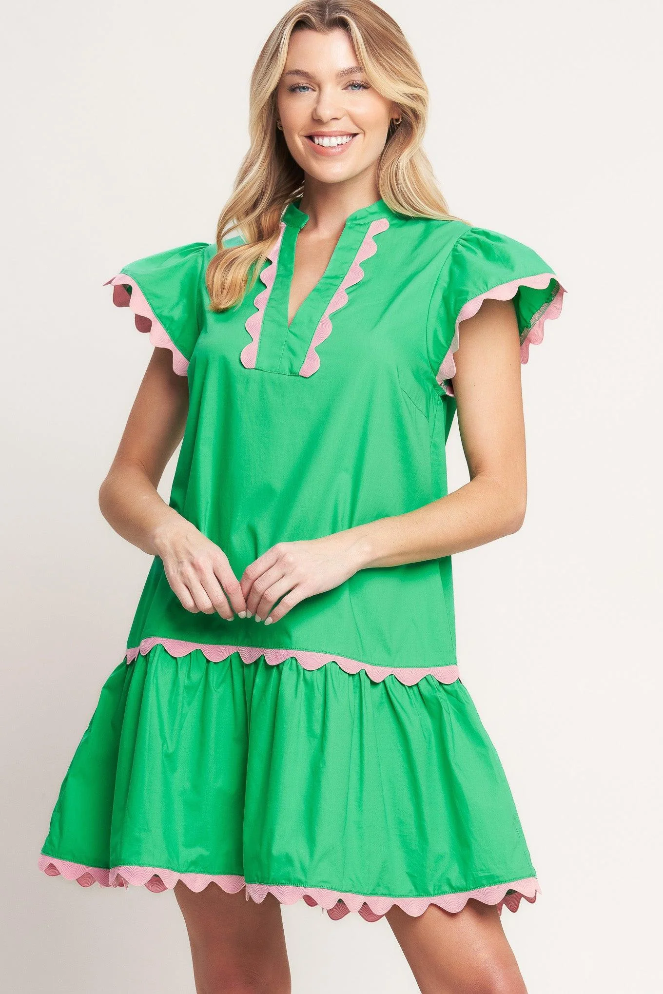 Comfortable Pretty in Green Woven Mini Dress Top-Quality